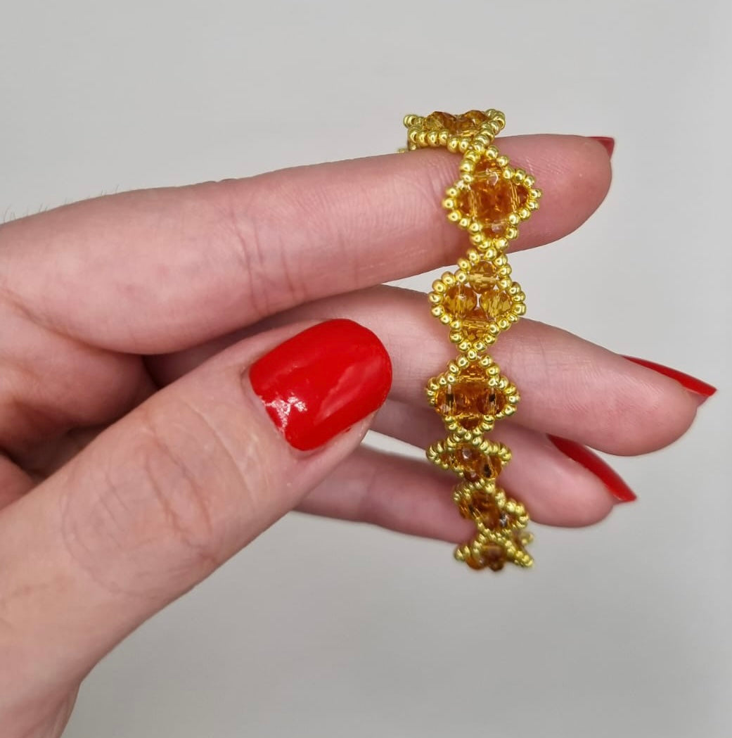 Topaz and gold Clover bracelet
