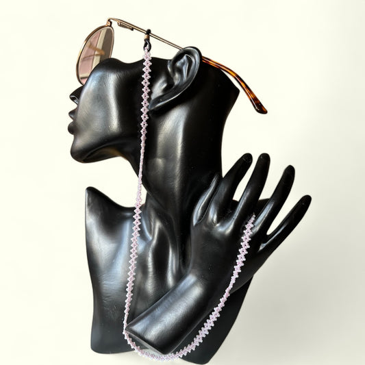 Eyeglass chain Pink and white