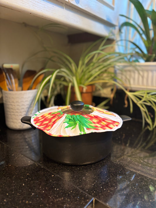 Pineapple Punch- Handmade Damkesh Pot Lid Cover 5- Piece Set